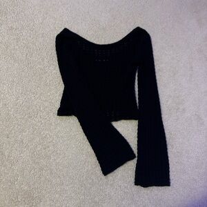 Grey Bandit Black Off-the-Shoulder Sweater